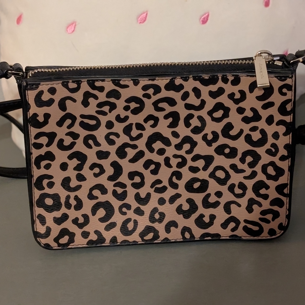 Leopard Print Crossbody Bag in Beige and Black